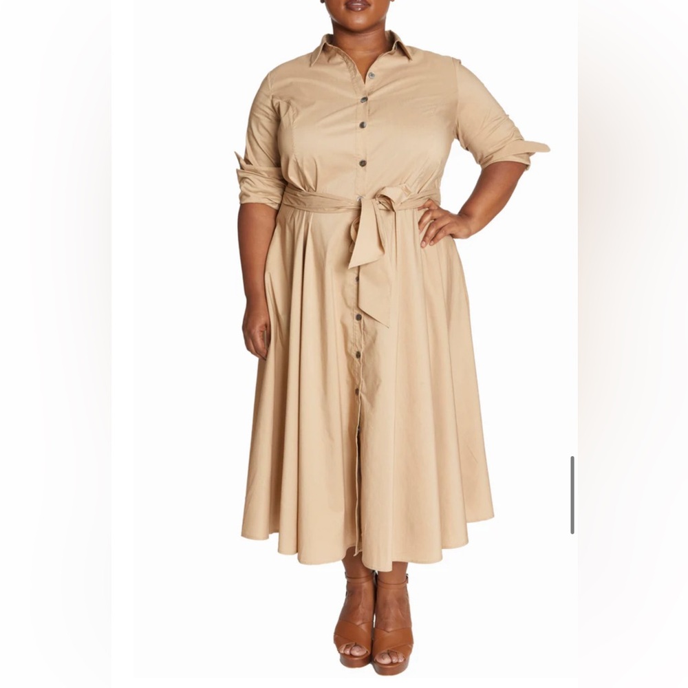 Pari Passu $378 Poplin Shirtdress Khaki - Picture 2 of 2